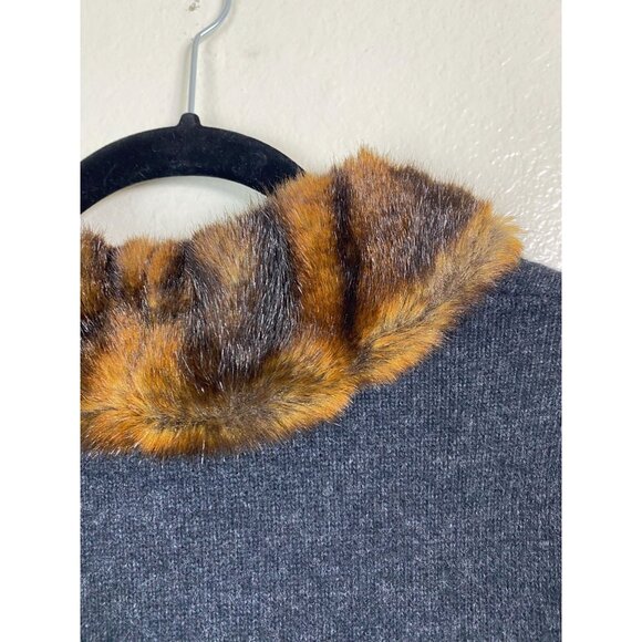 Lauren Ralph Lauren Cashmere Wool Angora Sweater Cardigan Sz Medium Petite Gray - Picture 14 of 16